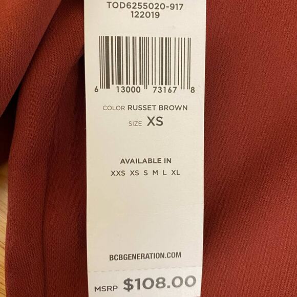 BCBGeneration Russet Brown Button Down Long Sleeve Dress Size XS - Picture 12 of 12